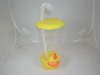 Children promotional chicken bottle with straw