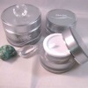 Clear Silver Round Cosmetic Cream Jar