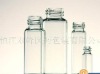 Clear glass tubular vials.