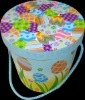 Colorful Eggs design paper container with rope handle for Easter