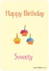 Cup cake birthday cards printing