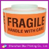 Custom fragile sticker fragile paper adhesive sticker label