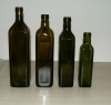 Dark Green Glass Oliver Oil Bottle