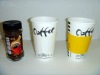 Disposable hot paper cup with sleeve