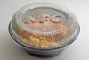 Disposable plastic food container with lid