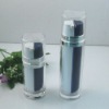 Dual tube plastic lotion bottles in acrylic material