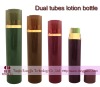 Dual tubes lotion bottle