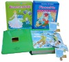 Durable child book with cardboard jigsaw puzzle