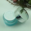 Empty Round plastic jar with Aluminum cap