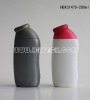 Empty plastic HDPE shampoo bottles