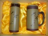 Gift set stainless steel bottle with an office cup