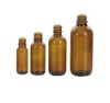 Glass amber essential oil bottle