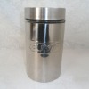 Glass jar with stainless steel casing