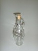 Glass olive oil bottle with cork