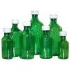 Green PET flat oval bottle