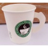 Hot drink paper cup with handle