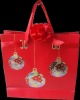 Hot stamp flower balls design red shopping bag