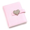 Leather cover notebook printing press with diamond heart shaped button