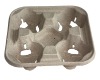 Molded pulp 4-cup drink holder tray