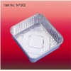 Oblong aluminum foil container for food