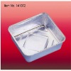 Oblong aluminum foil container for food