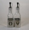 Oil Vinegar Glass Bottle with Stainless Steel Design