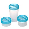 PP plastic round loosen powder storage set with lid