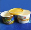 Paper ice cream container with flat lid