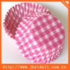 Pink grid muffin cups liners