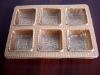 Plastic food tray for lined mooncakes