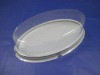 Plastic oval cake container