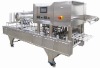 Pneumatic cup filling and sealing machine