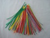 Pre-cut paper printed twist ties/bag closures