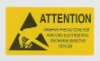 Printed warning adhesive label