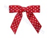 Red and white dots-printed grosgrain ribbon  bow with self-adhesive at the back