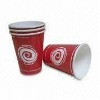 Red disposable paper cup