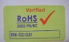 RoHs adhesive label