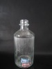 Round glass vodka bottle