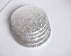 Round silver cake boards