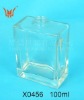 SQUARE CRIMP EMPTY CLEAR GLASS PERFUME BOTTLE