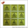 Self adhesive OEM design paper warning label  2011