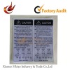 Self adhesive commodity warning labeling