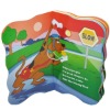 Shaped hard board book printing with bright colored pictures