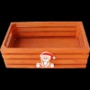 Solid Slatted Wooden Crate with Teddy Bear