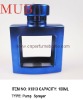 Square UV Blue Empty Glass Cosmetic Perfume Bottles Packaging