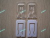 Square plastic centre clip for packing accessories