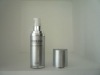 Straight Round Shaped Acrylic Airless Pump Bottle With Matte Silver Body