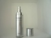 Straight Round Shaped Acrylic Pump Bottle With Matte Silver Overcap