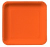 Sunkissed Orange Square Paper Dessert Plates