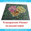 Transparent OPP In-Mould label of Chinese flower